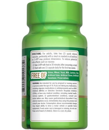 Nature's Truth 5-HTP 200mg Capsules - 50 Count | Non-GMO & Gluten-Free 5 Hydroxytryptophan Supplement for Mood & Well-Being - Buy Online on GoSupps.com