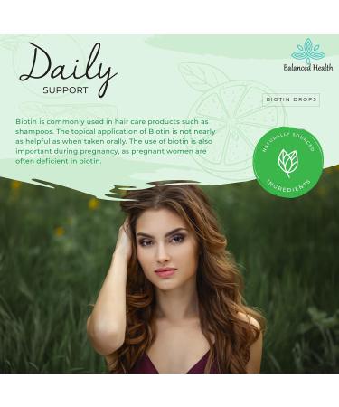 Balanced Health Biotin Drops - 120 Servings 2oz Lemon Flavor Promote Healthy Hair Skin and Nails - Buy Online on GoSupps.com