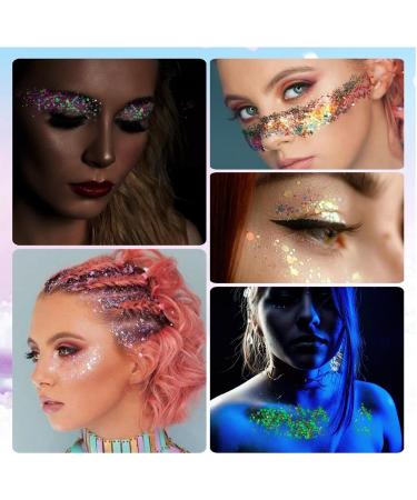 Face Glitter Makeup Body & Hair Glitter | Luminous Hair & Body Glitter - Festive Makeup 10ml with Quick Dry Glue Accessories for Women - Buy Online on GoSupps.com