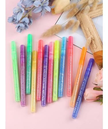 12 Colors 3D Nail Art Set - Kalolary Graffiti Pen for DIY Nail Design Painting & Manicure Tools | International Shipping - Buy Online on GoSupps.com