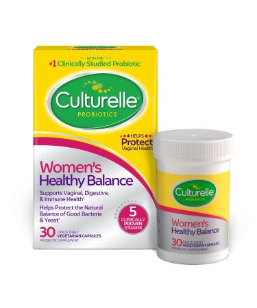 Probiotic for Women with Probiotic Strains to Support Digestive, Immune & Vaginal Health*, Culturelle Women’s Healthy Balance Probiotic, Gluten Dairy & Soy Free, 30 Count Women's Daily Probiotic 30 Count