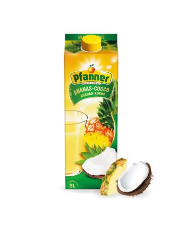 Pfanner pineapple coconut drink (1 x 2 l)-pineapple and coconut water-acidic sweet fruit nectar-drink with at least 25% fruit content pineapple coconut 2 l (1 Pack)
