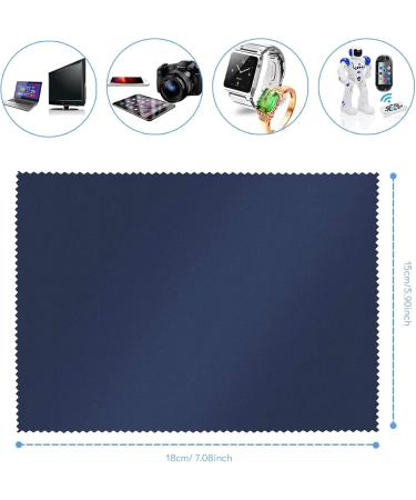 High-Quality Microfiber Cleaning Cloths - 6 Pack (15x18cm) for Glasses Camera Lenses & Screens - Marine & Gray - Buy Online on GoSupps.com