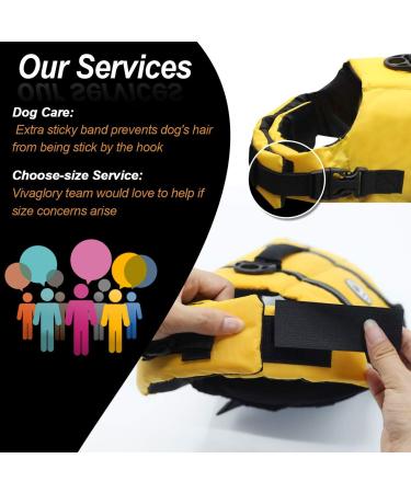 Vivaglory Ripstop Dog Rescue Vest for Small & Medium Dogs - Improved Buoyancy & Visibility Yellow XL (Chest 78-96cm) Perfect for Boating & Water Safety - Buy Online on GoSupps.com