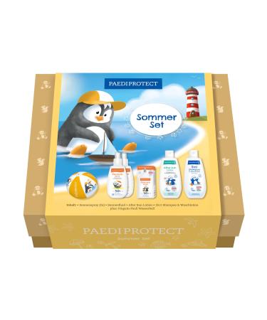 PAEDIPROTECT Set d' t Produits pour b b s et enfants Protection solaire & soins de la peau y compris 2x cr me solaire pour la mer 1x cr me solaire pour le visage 1x shampooing 2en1 lotion lavante