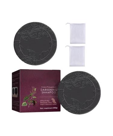 Grgowe 2PC Hair Darkening Shampoo Bar Soap Bar Quickly Removes Excess Oil for More Volume Nourishes and Moisturizes Helps Prevent Hair Loss Suitable for All Hair Types
