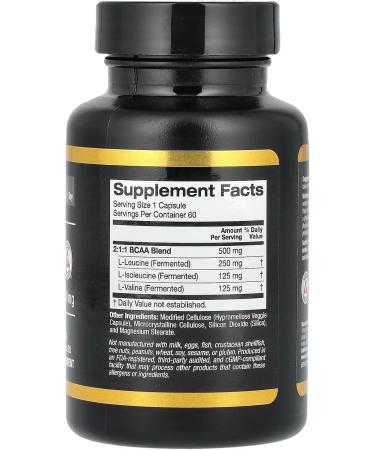 Buy California Gold Nutrition BCAA - AjiPure Branched Chain Amino Acids 500mg 60 Veggie Capsules - International Shipping - Buy Online on GoSupps.com
