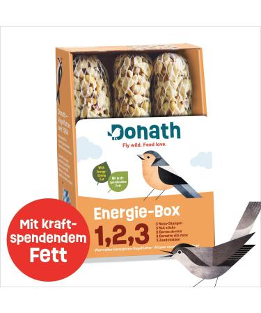 BUY DONATH Energy Box 1.2.3-3 Nut Rods (3 x 120g) - Premium Wild Bird Food Traditionally Dipped in Cattle Fat - Made in Southern Germany - Year-Round Energy for Birds - Buy Online on GoSupps.com