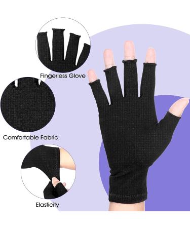 Sibba Arthritis Compression Gloves for Women Men - Fingerless Glove for RSI, Carpal Tunnel, Rheumatoid, Tendonitis - Black - Buy Online on GoSupps.com