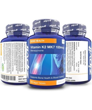 Vitamin K2 MK7 100mcg 180 Vegan K2 Vitamin Tablets. All Trans Isomer from Natto Vitamin K2 Menaquinone MK7 - Buy Online on GoSupps.com