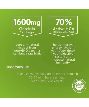 NATUVITZ Garcinia Cambogia Extract 70% HCA 1600mg (90 Count) - Vegan Friendly, Gluten Free, Non-GMO Digestion & Metabolism Booster Pills - Buy Online on GoSupps.com