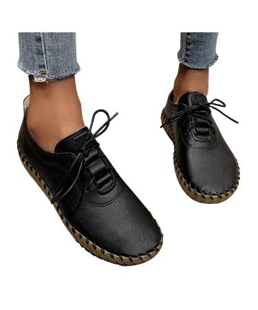 Breathable Shoes Women's Fashion Sneakers Casual Leisure Slip-on Women's casual shoes Womens Shoes Casual Flats Brown 8.5 Black