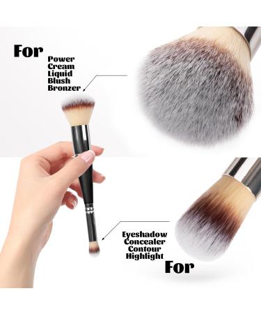 UNIMEIX Double Ended Makeup Foundation Brushes - 2-in-1 Blending Brush for Liquid Foundation & Eyeshadow | International Shipping Available - Buy Online on GoSupps.com