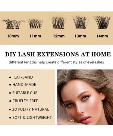 Lanciley Individual Lashes DIY Extension Kit | 45 Pcs 5 Styles | Natural Fluffy Wispy False Eyelashes | C CC D Curl Cluster Lashes | with Glue & Tweezers - Buy Online on GoSupps.com