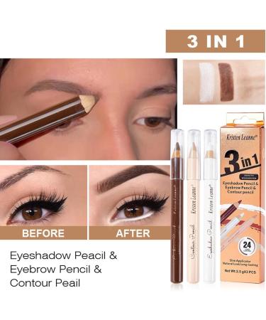 Eyebrow Highlighter Pencil - Waterproof Contouring Eyeliner Pencil Eyebrow Tint | Contouring Eye Makeup Pencil for Outgoing Prom Vacation Dating Shopping Riastvy - Buy Online on GoSupps.com