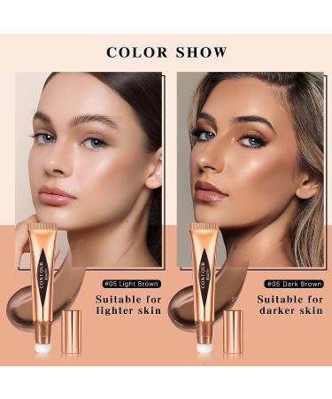 NewBang Natural Matte Finish Liquid Contour Stick with Cushion Applicator - Waterproof Cream Concealer for Face & Body - Buy Online on GoSupps.com