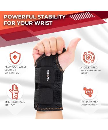 Breathable Carpal Tunnel Wrist Brace for Men & Women - Adjustable Night Support for Tendonitis, Arthritis - S/M Right Hand - Buy Online on GoSupps.com