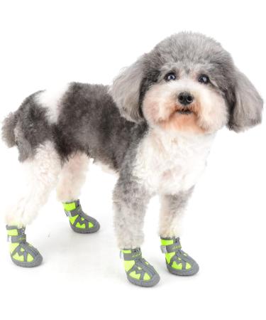 Zweitea Dog Shoes for Small Dogs - Breathable Slip-Resistant & Reflective Paw Protection Boots for Chihuahuas - Green 2#: 1.3x1.58 - Buy Online on GoSupps.com