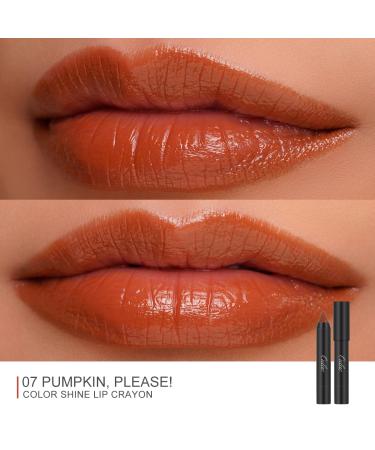 Oulac Orange Lip Gloss Lipstick - Moisturizing Rust Red Lip Crayon with Semi-Gloss Finish | Pumpkin Please (07) | 2.48g - Buy Online on GoSupps.com