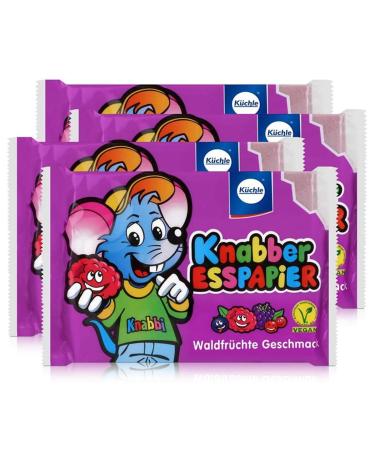 K chle Nibbles Edible Paper Purple Forest Fruit Flavour 25g Wafers (Pack of 4)