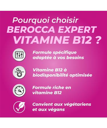 Berocca Expert Vitamine B12 M thylcobalamine 1000 g nergie R duction de la Fatigue Syst me Nerveux et Immunitaire Adapt aux v gans et v g tariens - 90 Comprim s - Buy Online on GoSupps.com