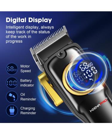 Professional Hair Clippers Set for Men | Cordless Barber Kit | Rechargeable Hair Cutting Clippers & Trimmers | LED Display | Perfect Gifts for Men (Black - Buy Online on GoSupps.com