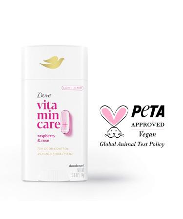Dove VitaminCare+ Aluminum Free Deodorant Stick for 72H Odor Protection Raspberry & Rose Breathable Deodorant for Women 2.6 oz Raspberry + Rose 2.6 Ounce (Pack of 1) - Buy Online on GoSupps.com