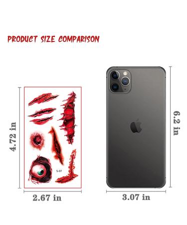 Goldshire 75PCS Halloween Temporary Tattoo Face Scar Sticker Set - Realistic Fake Blood Wounds for Halloween Party Cosplay - Buy Online on GoSupps.com