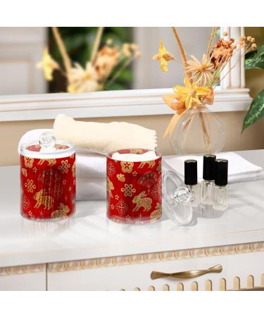 Buy Gaireg Oriental Year of the Rabbit Plastic Bathroom Glasses - 2 Pack for Cotton Balls Swabs Dental Floss | International Shipping Available - Buy Online on GoSupps.com
