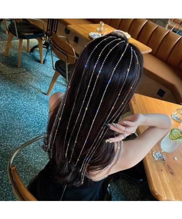 Full Rhinestone Headband for Women Long Tassel Crystal Hair Wedding Accessories Jewelry - Buy Online on GoSupps.com
