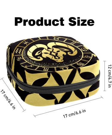 Javenproeqt Portable Women's Binding Bags | Menstrual Cup Pocket & Tampon Insert Bag for Teen Girls | Stylish Round Golden Multicolored Design - Buy Online on GoSupps.com