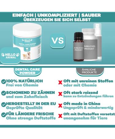 Helloanimal Dental Powder for Dogs & Cats - Tartar Remover Tooth Cleaning & Bad Breath Solution - Buy Online on GoSupps.com