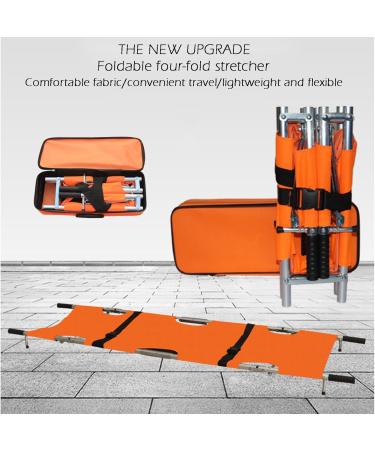 Folding Medical Stretcher Aluminum Alloy Stretcher with Handles First Aid Rescue Stretcher Lightweight Alloy Folding Stretcher and Carry Bag Orange - Buy Online on GoSupps.com
