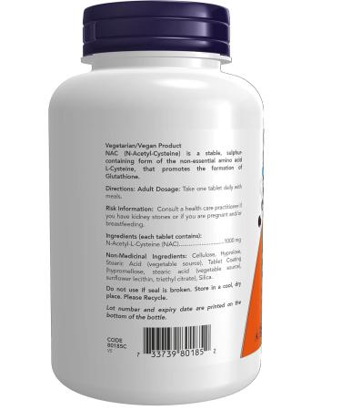 NOW Nac Extra Strength Tablets 1000mg 120 Count & Acetyl L-Carnitine 500mg 100 vcaps - Buy Online on GoSupps.com