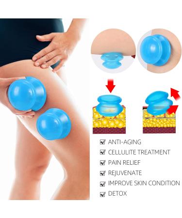 Silicone Cupping Therapy Set - Strong Suction for Myofascial Massage & Pain Relief - 4 Sizes, Professional & Home Use - Buy Online on GoSupps.com