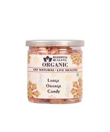 Blessfull Healing Organic Large Orange Candy 350 Gram Airtight Container (Packing May Vary)