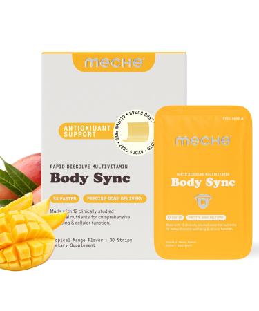 Meche Multivitamin for Women and Men Strip Supplements - Vitamins A C D B6 Methylated B12 Folate Biotin - Beauty Energy Immune Support - Sugar Free Faster Than Vitamin Gummies (30 Strips)