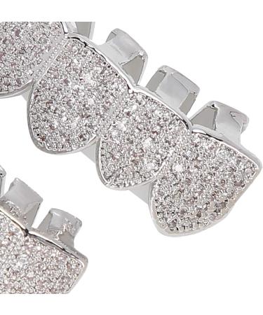 Cold-Plated Copper Teeth Set for Halloween | Bling Hip Hop Mouth Grills in Silver & Gold Finish - Perfect for Men & Women - Buy Online on GoSupps.com