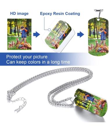 Photo Dog Tag Necklace Personalised Photo Necklace for Men Boyfriend Son Brother Father Uncle Dad Birthday Christmas Thanksgiving Day Anniversary 00-custom photo - Buy Online on GoSupps.com