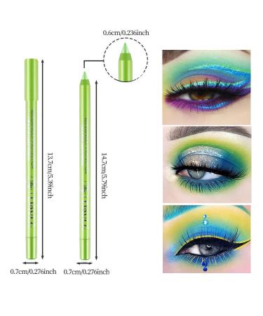 3 Pcs Glitter Green Eyeliner Pencil Set - Metallic Eye Shadow & Liner Kit | Professional Colorful Eye Makeup Pen Set - Grassland Series - Buy Online on GoSupps.com