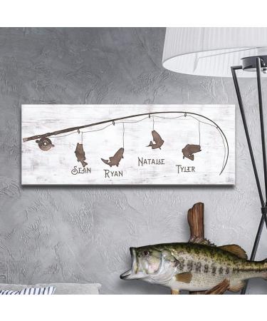 Personalized Dad's Keepers - Fishing Father's Day Gift from Children (6.5"x18" Block Mount, 4 Children) 6.5"x18" Block Mount 4 Children