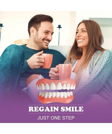 2 PCS Dental Veneers for Temporary Tooth Repair - Fake Teeth for Men and Women - Bright White Upper and Lower Jaw - Protect and Restore Your Smile - Buy Online on GoSupps.com