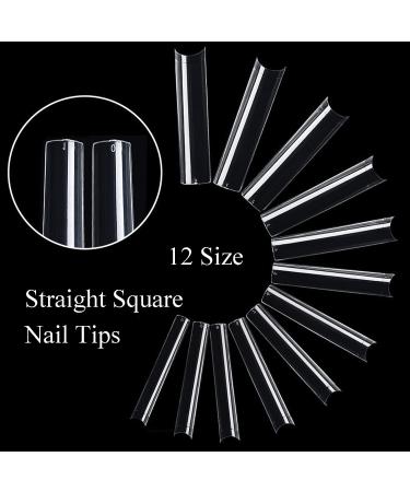 AddFavor 600pcs XXXL Clear Nail Tips - Extra Long Straight Square Fake Nails for Salons & Home DIY - Buy Online on GoSupps.com