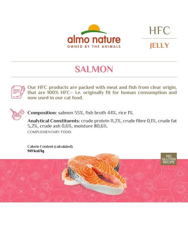 Almo Nature HFC Jelly Megapack Wet Food for Cats - Salmon (6 cans of 70 g) - Buy Online on GoSupps.com