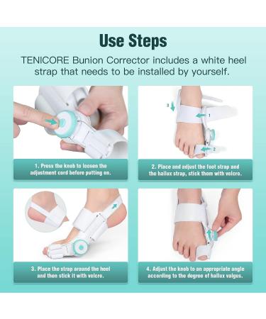 TENICORE Bunion Corrector - Orthopedic Toe Straightener for Men & Women - Adjustable Bunion Splint for Relief - Inner Silicone Pad, Anti-slip Strap - 1PC - Buy Online on GoSupps.com
