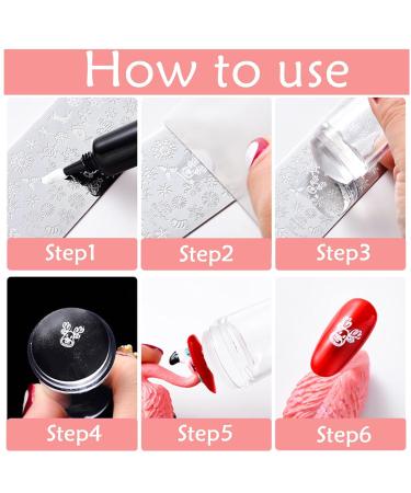 NATUCE Nail Stamp Set - 12PC Nail Stamping Plates Silicone Stamper & Storage Bag for Stunning Nail Art - Buy Online on GoSupps.com