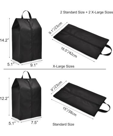 4 Pack Waterproof Nylon Shoe Storage Organizer Bags Set for Men Traveling Black - Buy Online on GoSupps.com