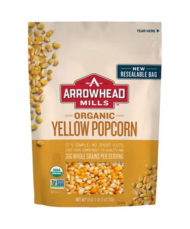 Arrowhead Mills Organic Yellow Popcorn Kernels, 28 Ounce Bag (Pack of 6)