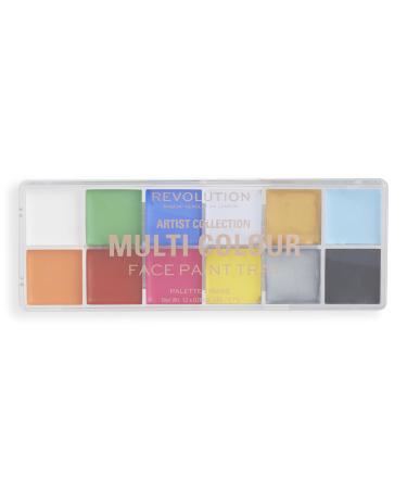 Makeup Revolution London Artist Collection Face Paint Tray Intensely Pigmented Blendable Formula 12 Creamy Shades 12 x 2.7g