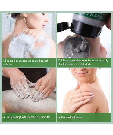 Boobeen Body Scrub - Scrub for Dull Skin 350g - Facial Bamboo Charcoal Scrub and Exfoliator for Smoother Skin Suitable for Foot Leg Back and Elbows Black - Buy Online on GoSupps.com